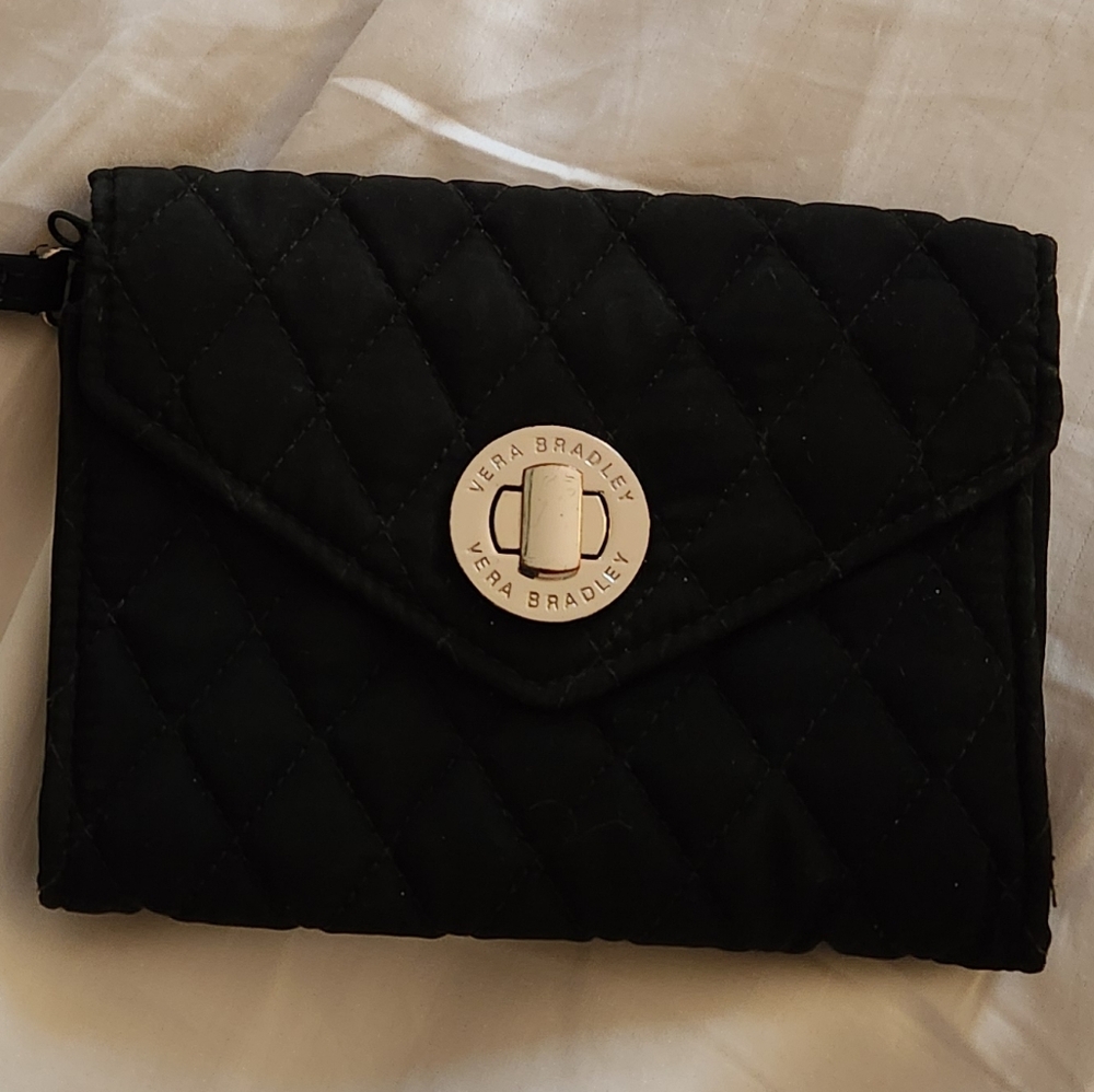 Vera Bradley Black Quilted Wallet Wristlet